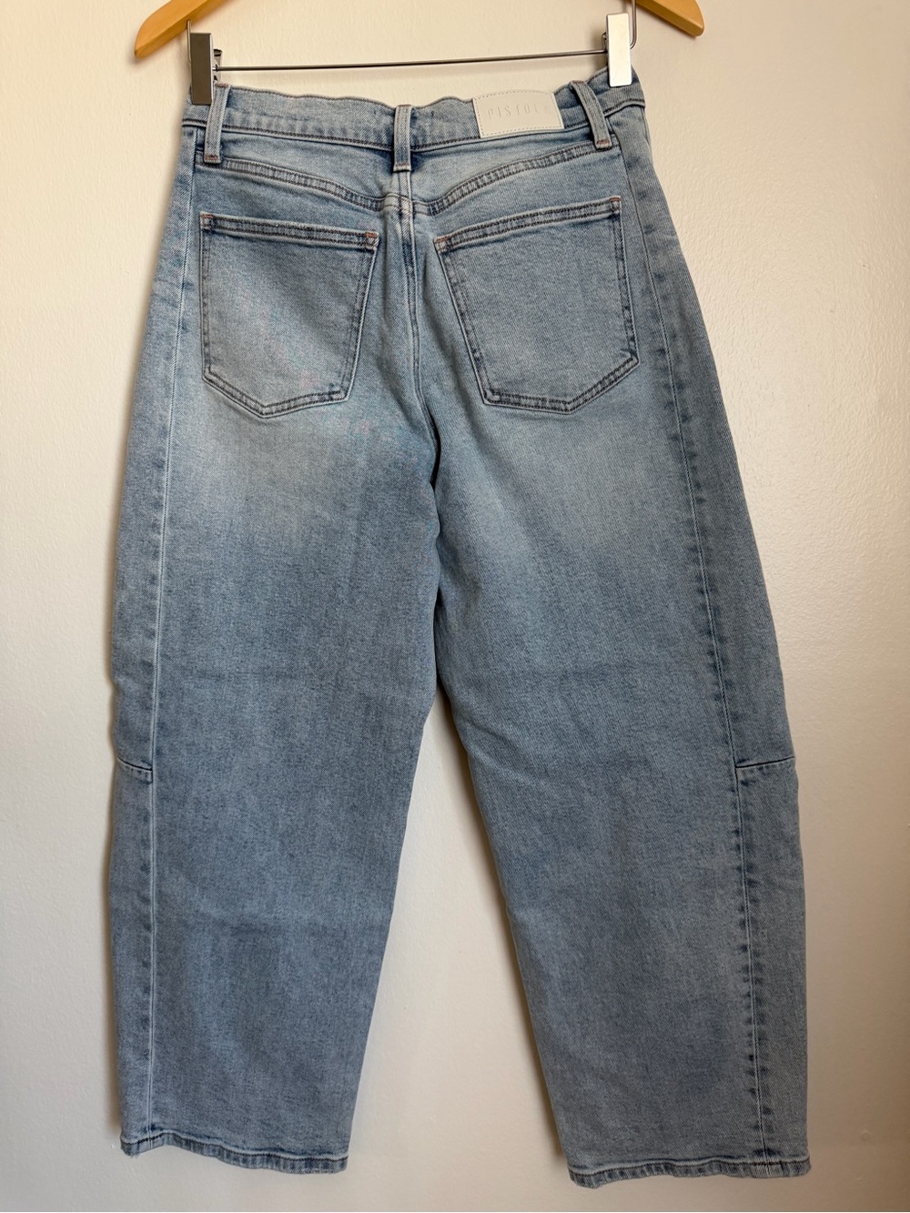 Pistola Eli High Arched Leg Barrel Wide Light Wash Women Size 27 - Picture 5 of 8